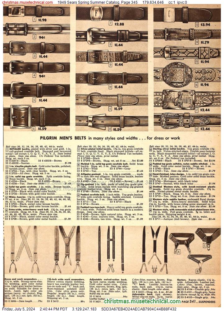 1949 Sears Spring Summer Catalog, Page 345