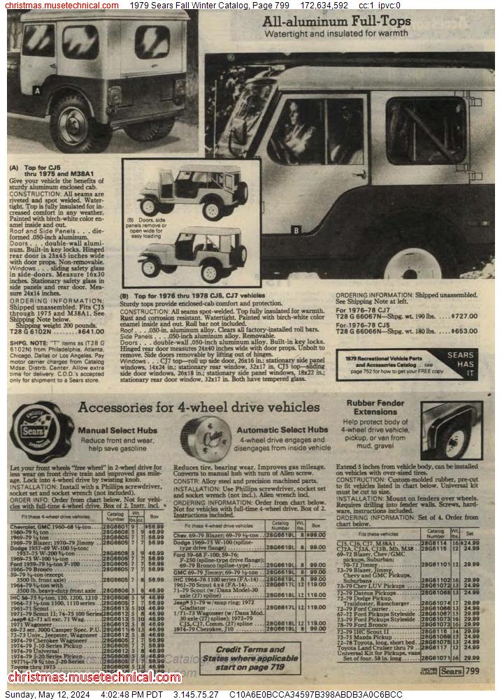 1979 Sears Fall Winter Catalog, Page 799