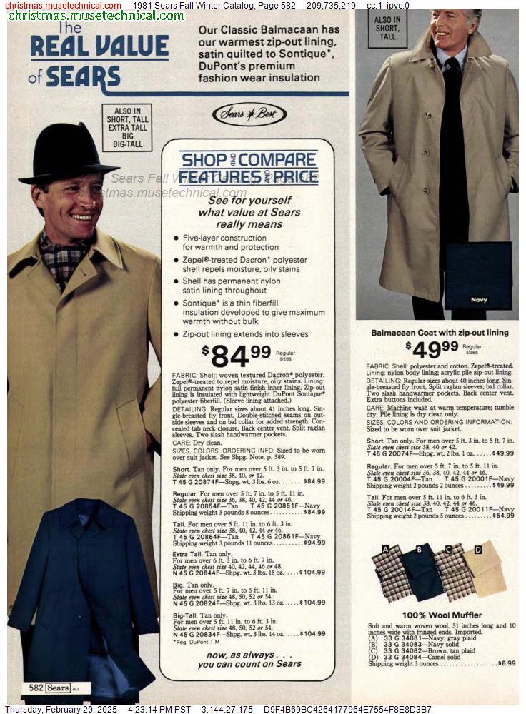 1981 Sears Fall Winter Catalog, Page 582