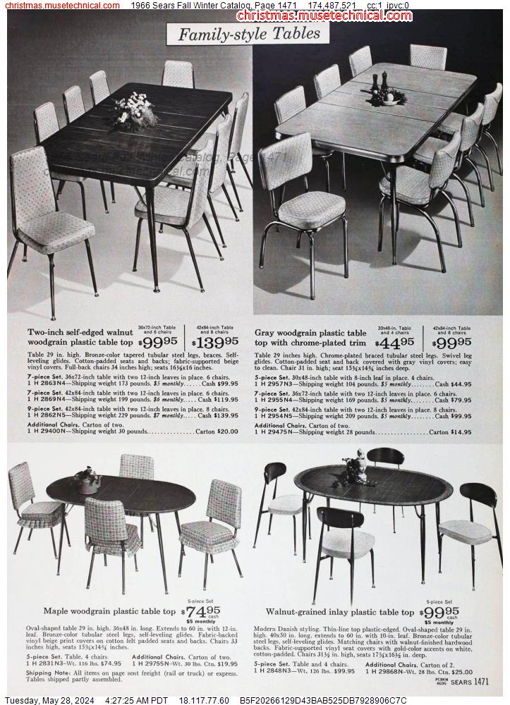1966 Sears Fall Winter Catalog, Page 1471
