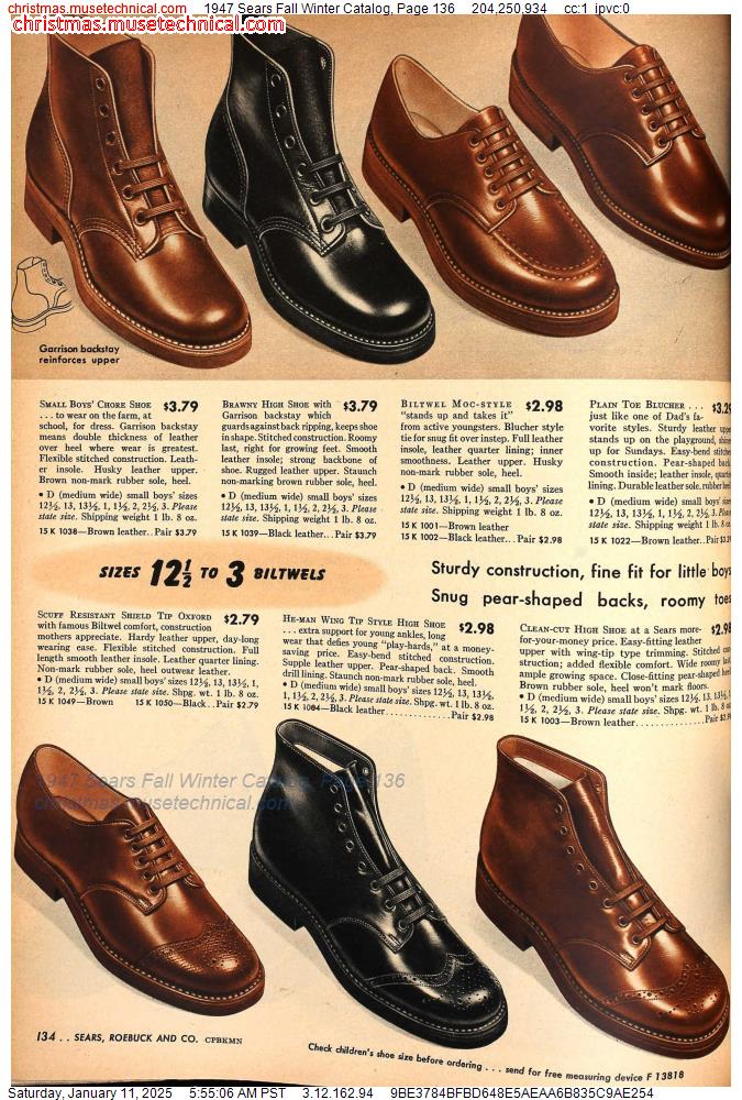 1947 Sears Fall Winter Catalog, Page 136