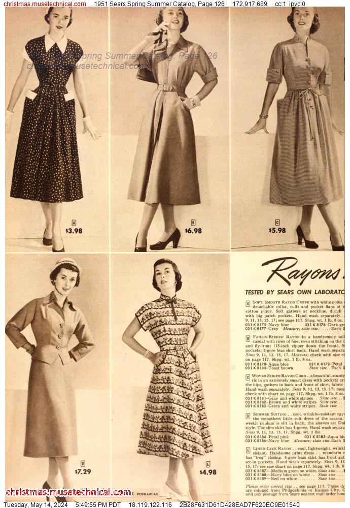 1951 Sears Spring Summer Catalog, Page 126