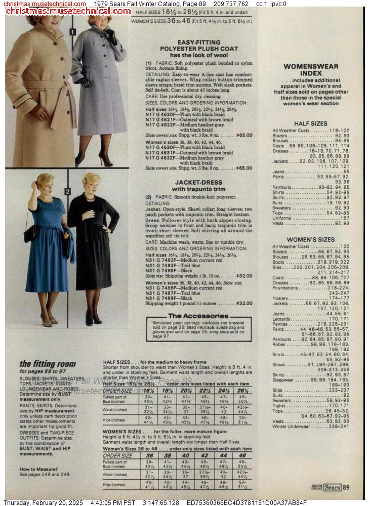 1979 Sears Fall Winter Catalog, Page 89