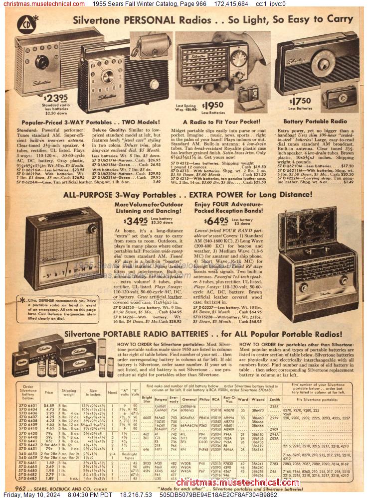 1955 Sears Fall Winter Catalog, Page 966