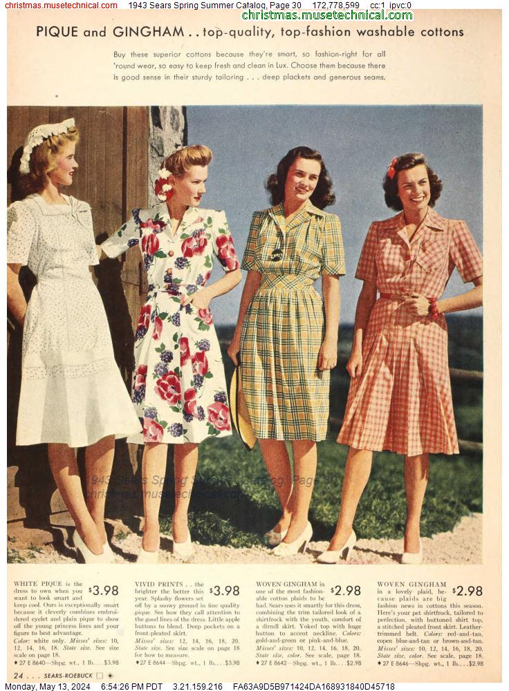 1943 Sears Spring Summer Catalog, Page 30