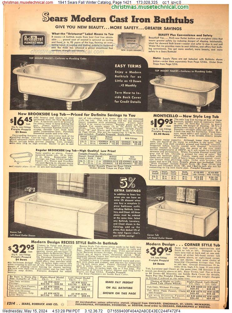 1941 Sears Fall Winter Catalog, Page 1421