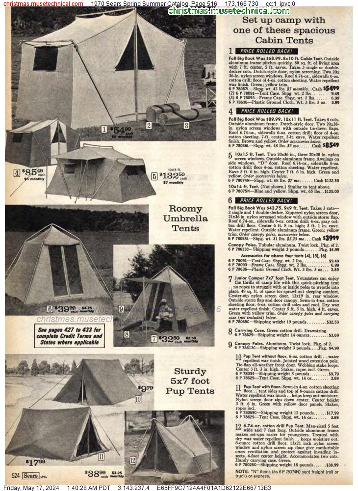 1970 Sears Spring Summer Catalog, Page 516