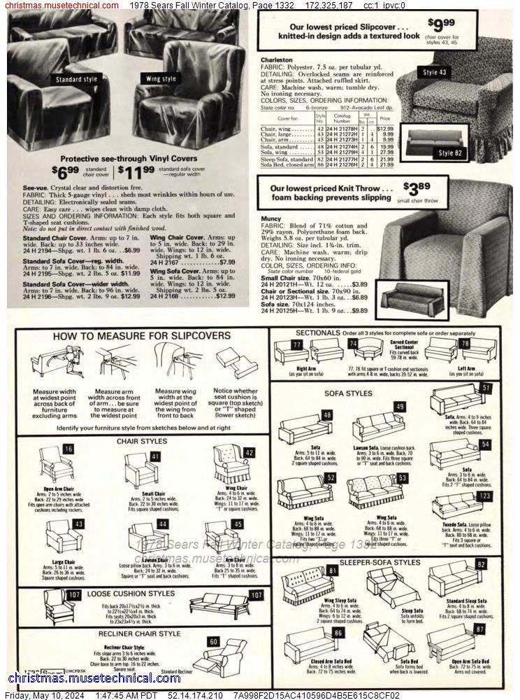 1978 Sears Fall Winter Catalog, Page 1332