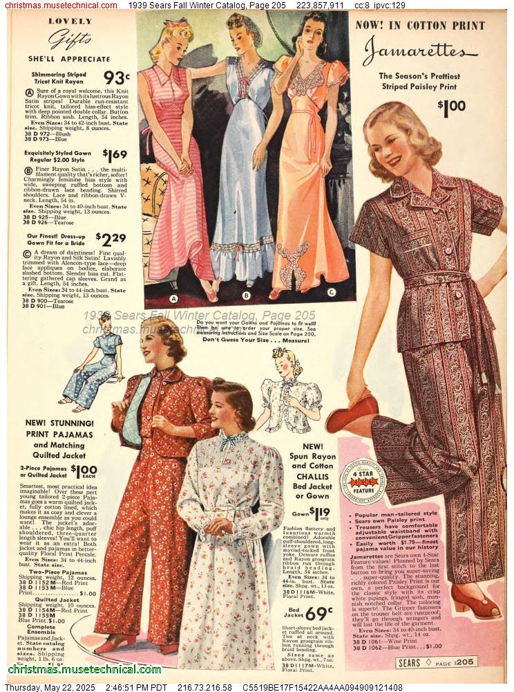1939 Sears Fall Winter Catalog, Page 205