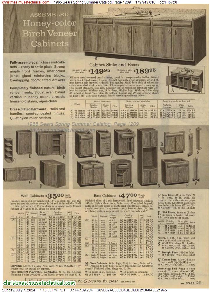 1965 Sears Spring Summer Catalog, Page 1209