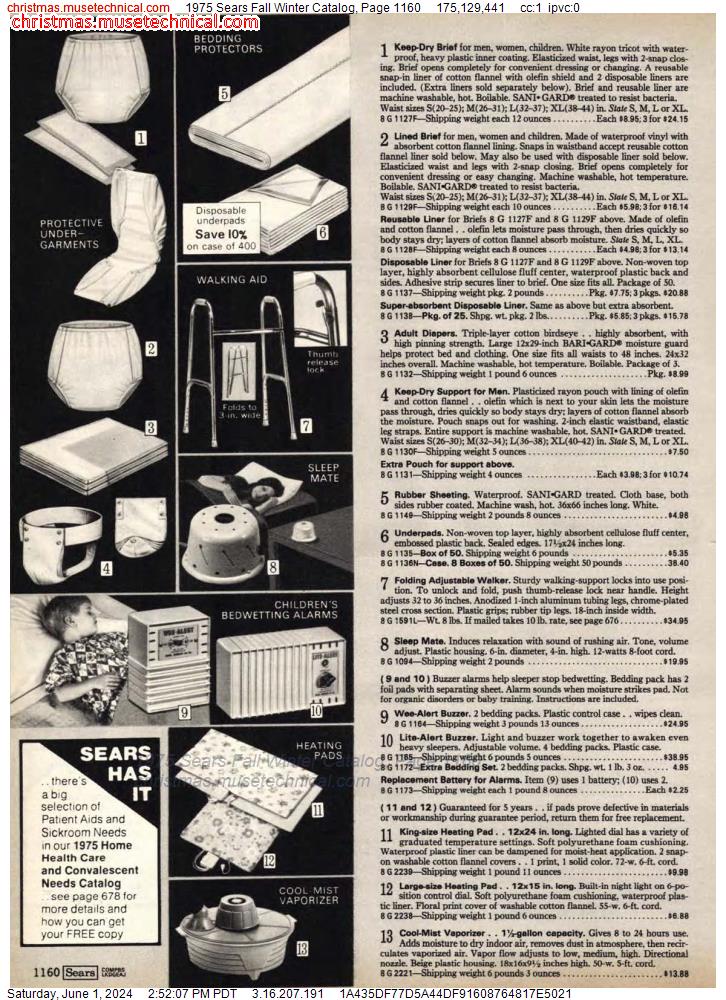 1975 Sears Fall Winter Catalog, Page 1160