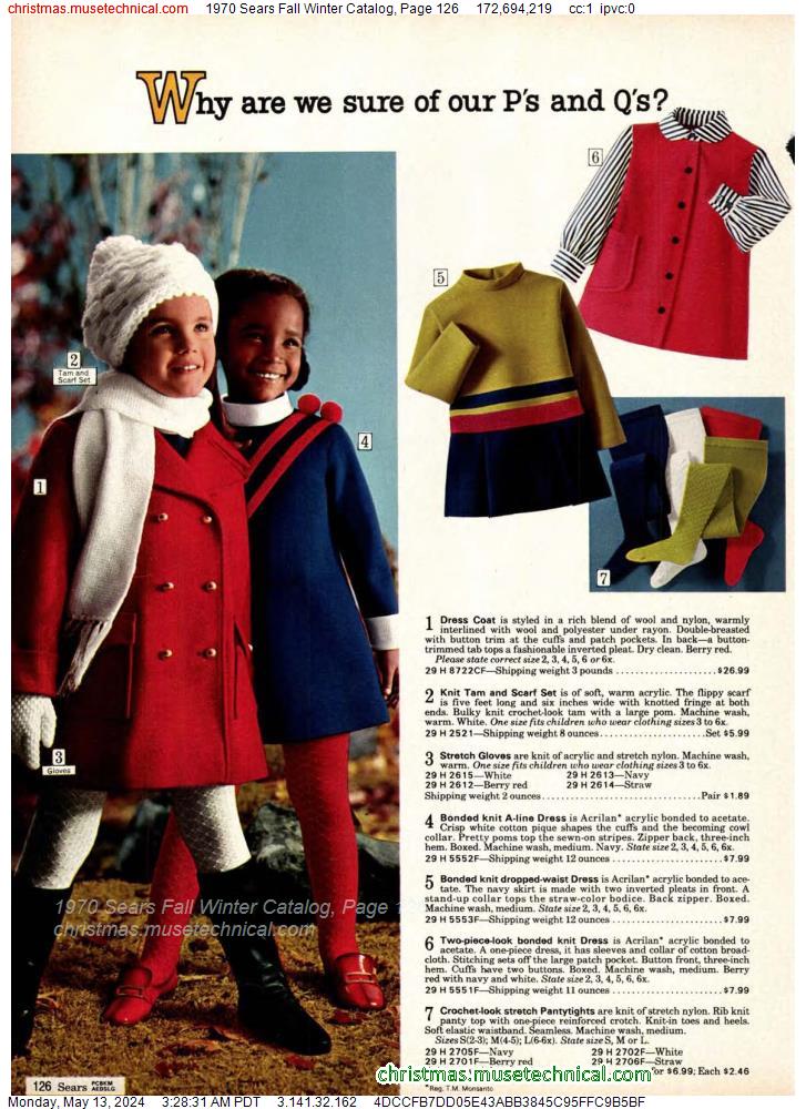 1970 Sears Fall Winter Catalog, Page 126