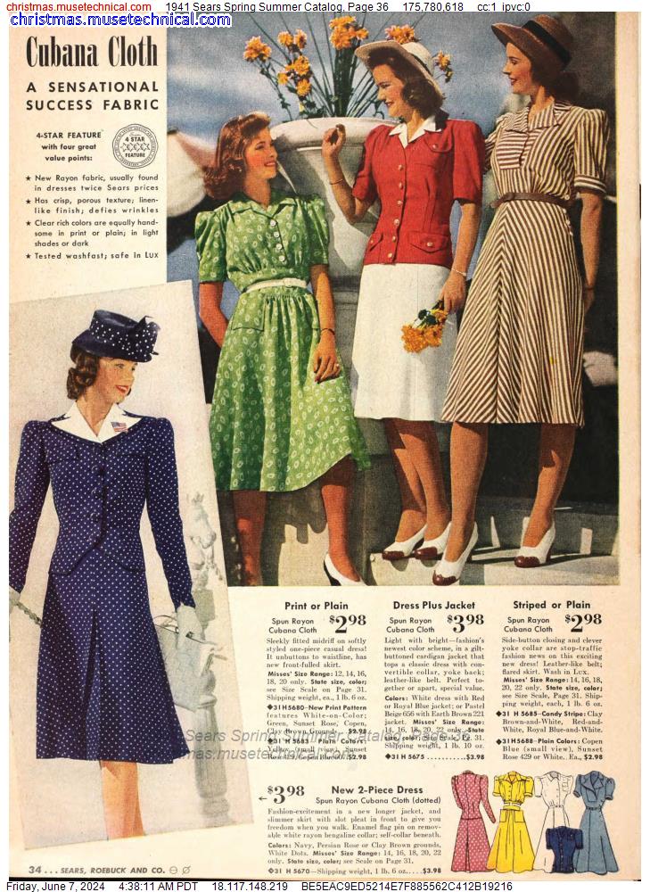 1941 Sears Spring Summer Catalog, Page 36