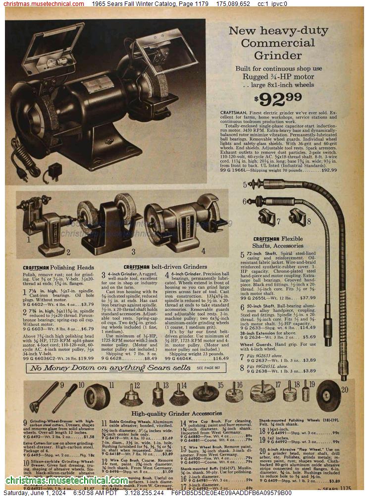 1965 Sears Fall Winter Catalog, Page 1179