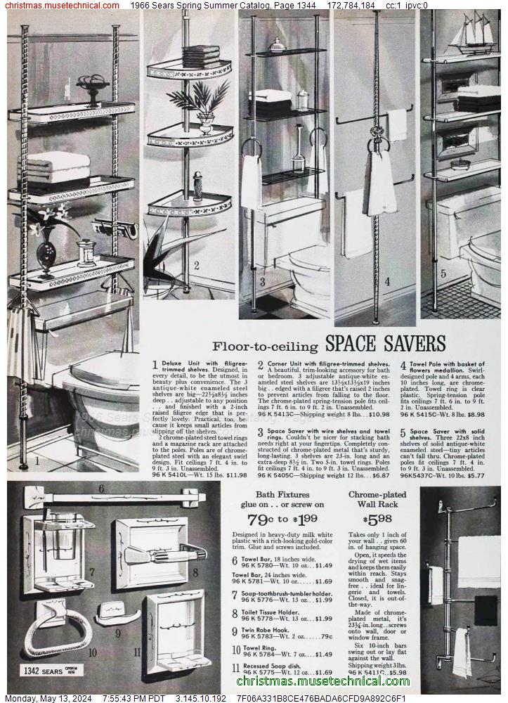 1966 Sears Spring Summer Catalog, Page 1344