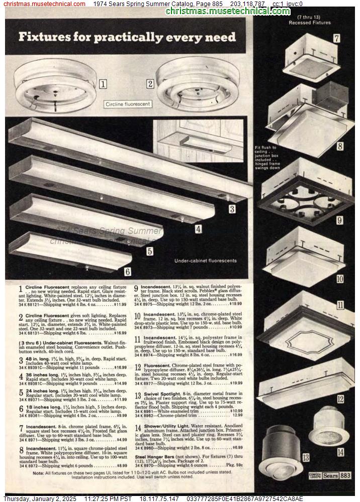 1974 Sears Spring Summer Catalog, Page 885