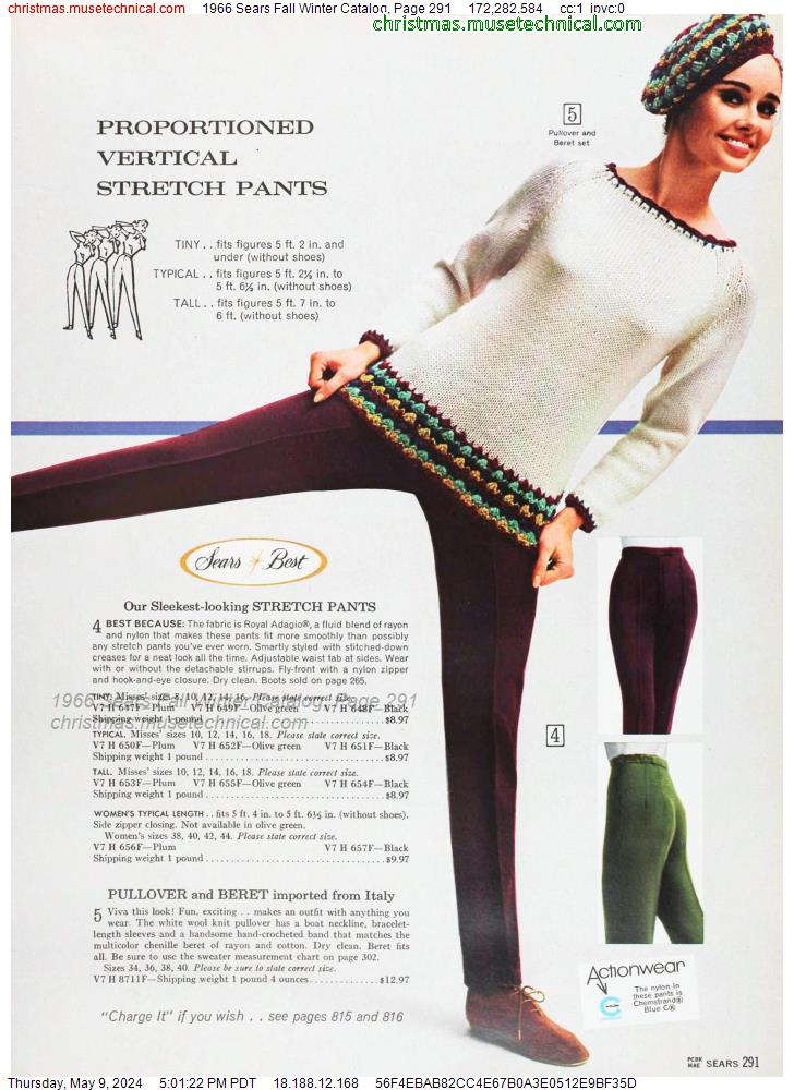 1966 Sears Fall Winter Catalog, Page 291