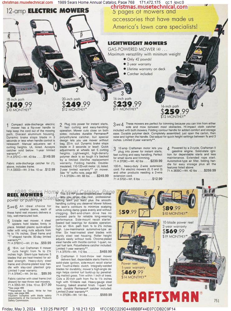 1989 Sears Home Annual Catalog, Page 768
