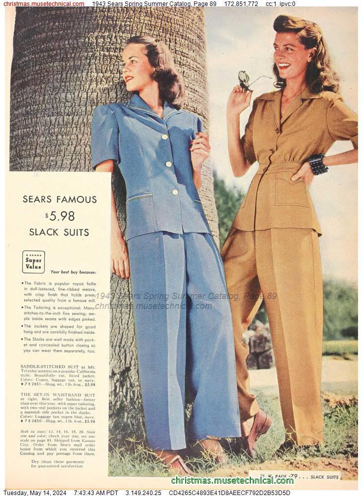 1943 Sears Spring Summer Catalog, Page 89
