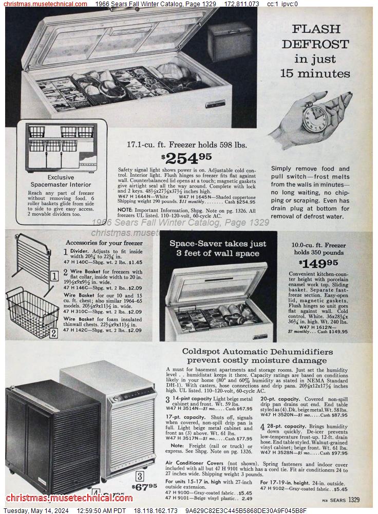 1966 Sears Fall Winter Catalog, Page 1329