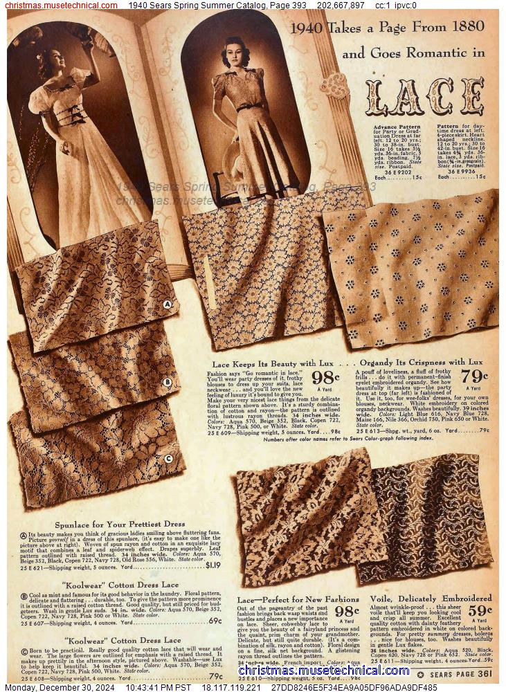 1940 Sears Spring Summer Catalog, Page 393