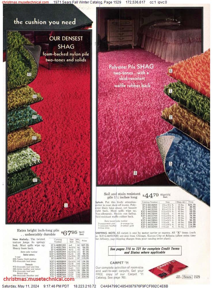 1971 Sears Fall Winter Catalog, Page 1529