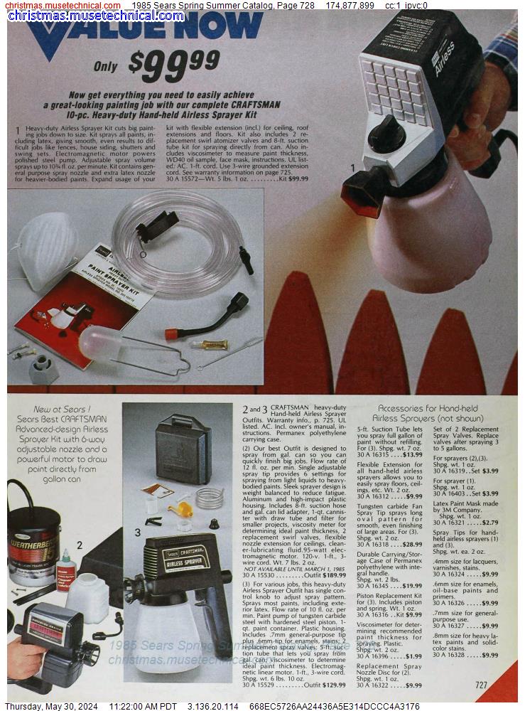 1985 Sears Spring Summer Catalog, Page 728