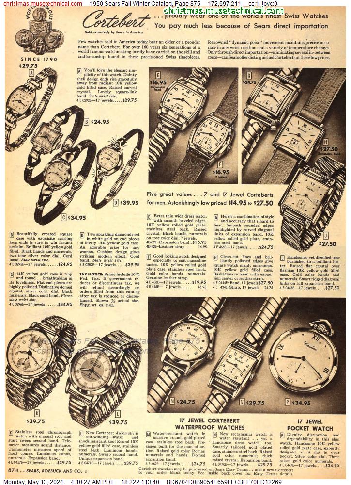 1950 Sears Fall Winter Catalog, Page 875