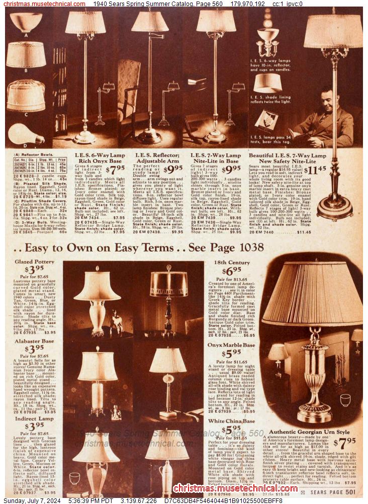 1940 Sears Spring Summer Catalog, Page 560