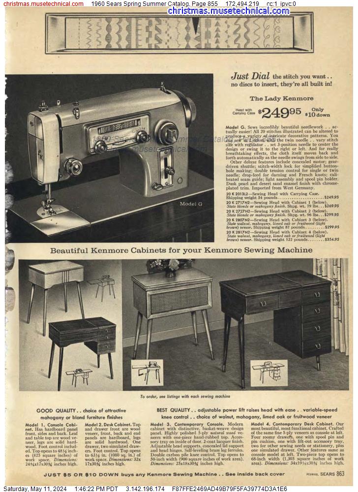 1960 Sears Spring Summer Catalog, Page 855