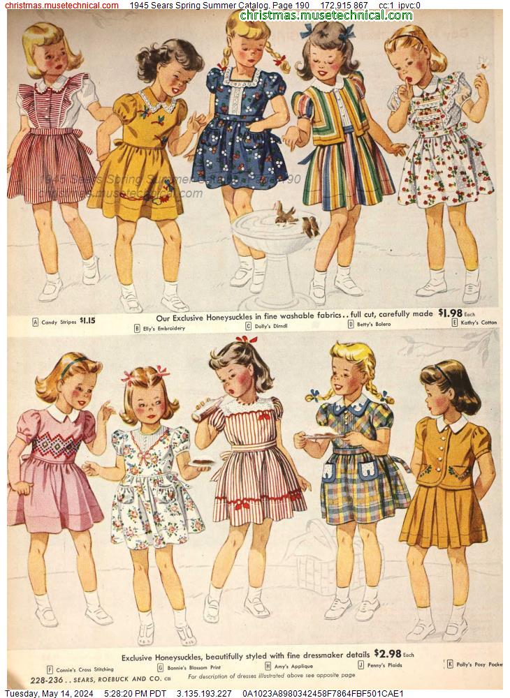 1945 Sears Spring Summer Catalog, Page 190
