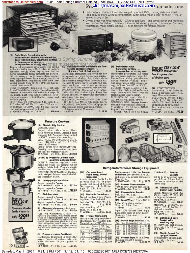1981 Sears Spring Summer Catalog, Page 1044