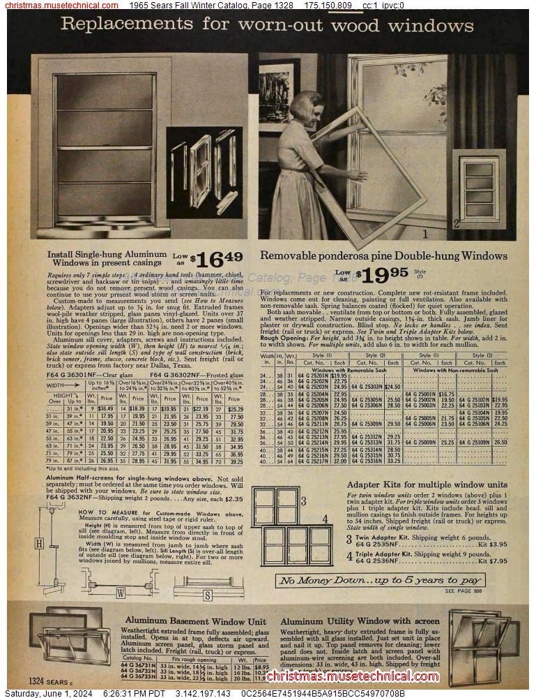1965 Sears Fall Winter Catalog, Page 1328