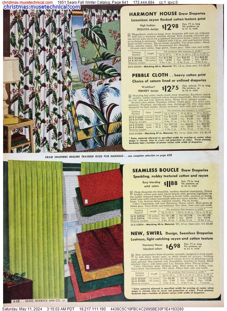 1951 Sears Fall Winter Catalog, Page 641