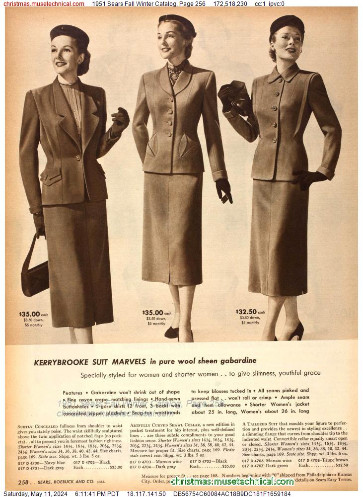 1951 Sears Fall Winter Catalog, Page 256