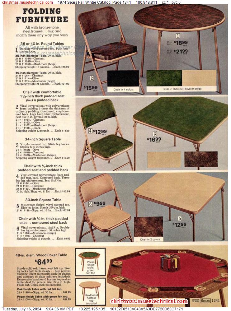 1974 Sears Fall Winter Catalog, Page 1341