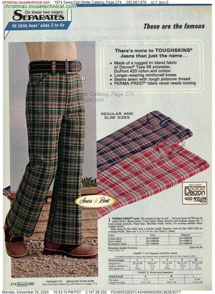 1974 Sears Fall Winter Catalog, Page 274