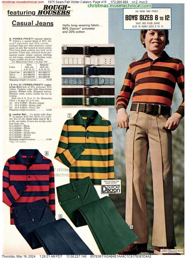 1975 Sears Fall Winter Catalog, Page 415