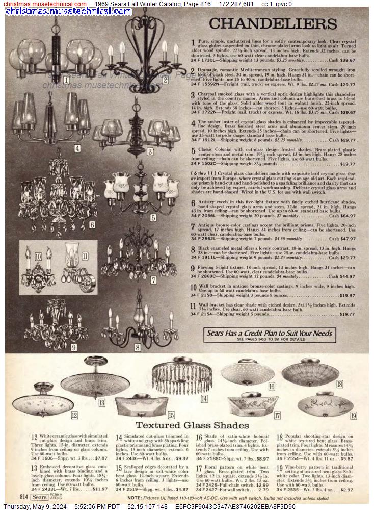 1969 Sears Fall Winter Catalog, Page 816
