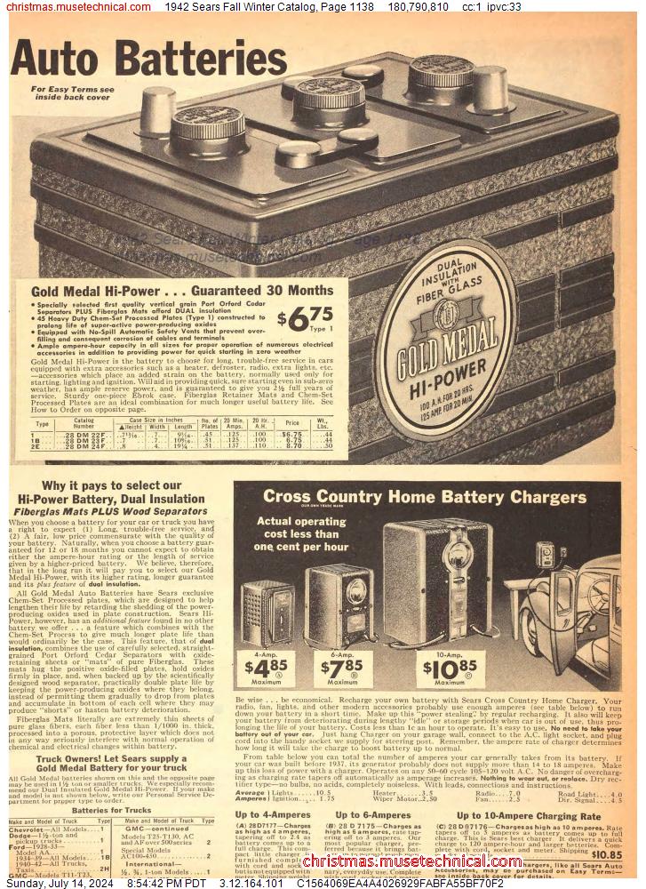 1942 Sears Fall Winter Catalog, Page 1138