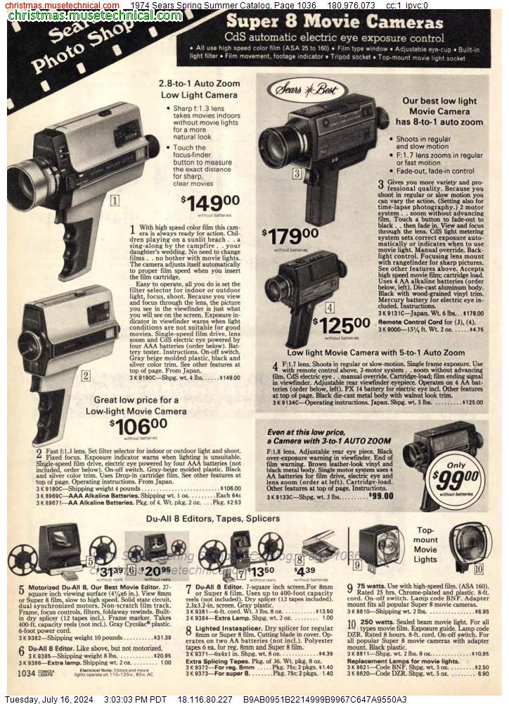 1974 Sears Spring Summer Catalog, Page 1036