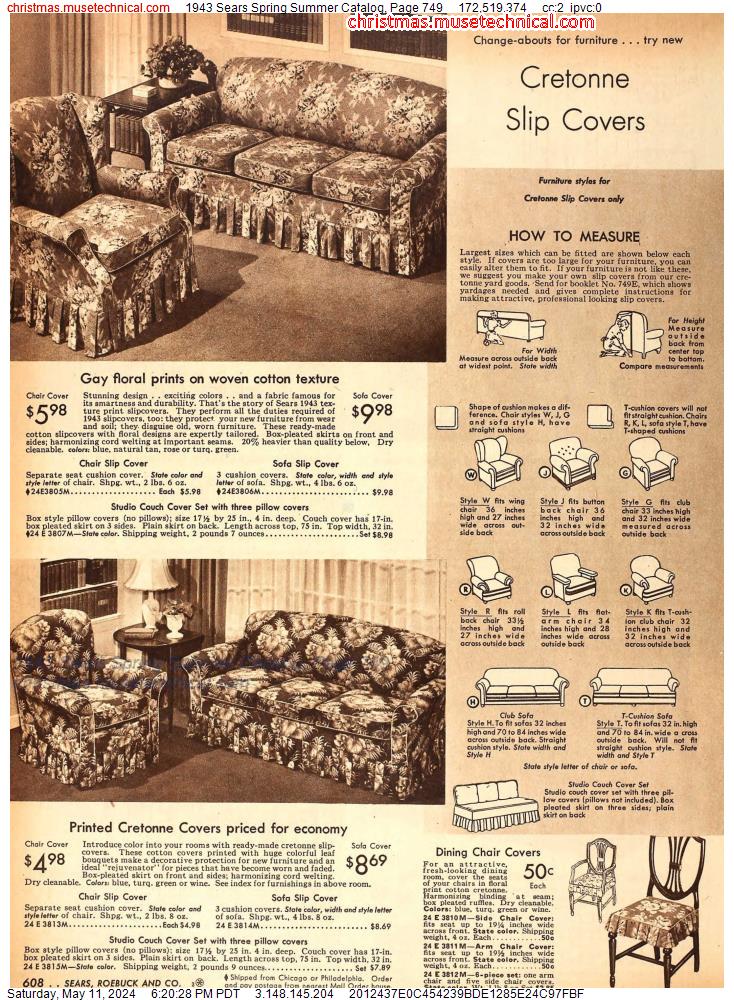 1943 Sears Spring Summer Catalog, Page 749