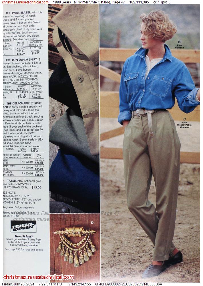 1990 Sears Fall Winter Style Catalog, Page 47