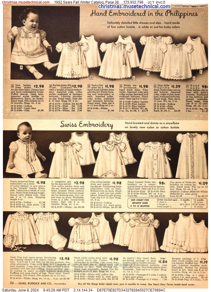 1952 Sears Fall Winter Catalog, Page 38