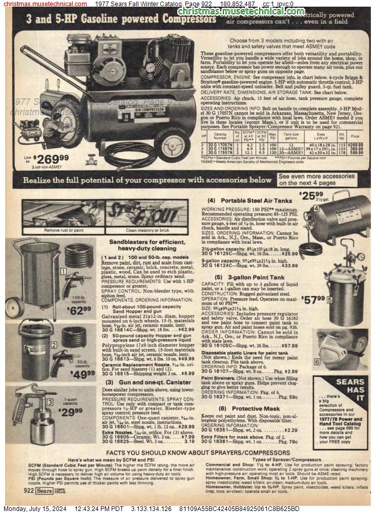 1977 Sears Fall Winter Catalog, Page 922