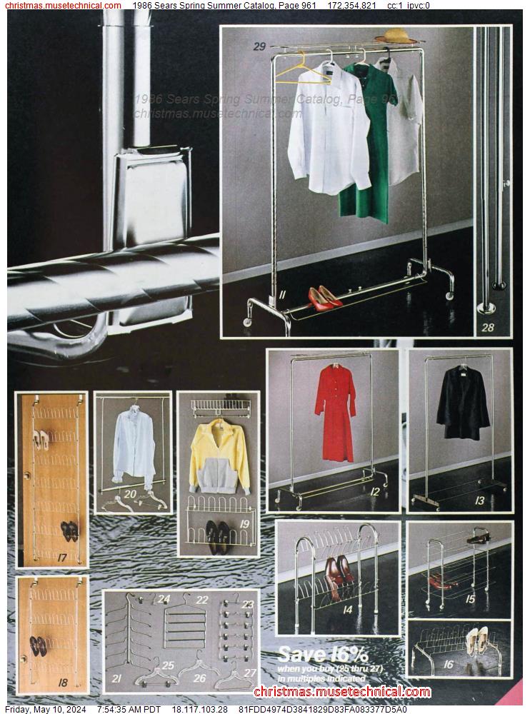 1986 Sears Spring Summer Catalog, Page 961