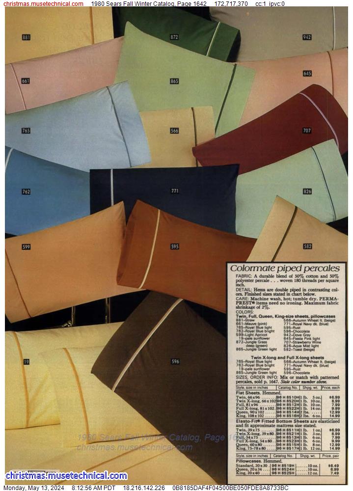 1980 Sears Fall Winter Catalog, Page 1642