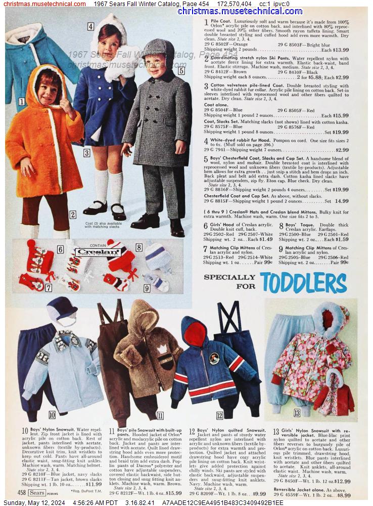 1967 Sears Fall Winter Catalog, Page 454