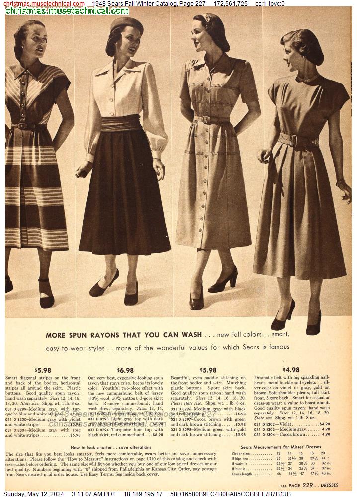 1948 Sears Fall Winter Catalog, Page 227