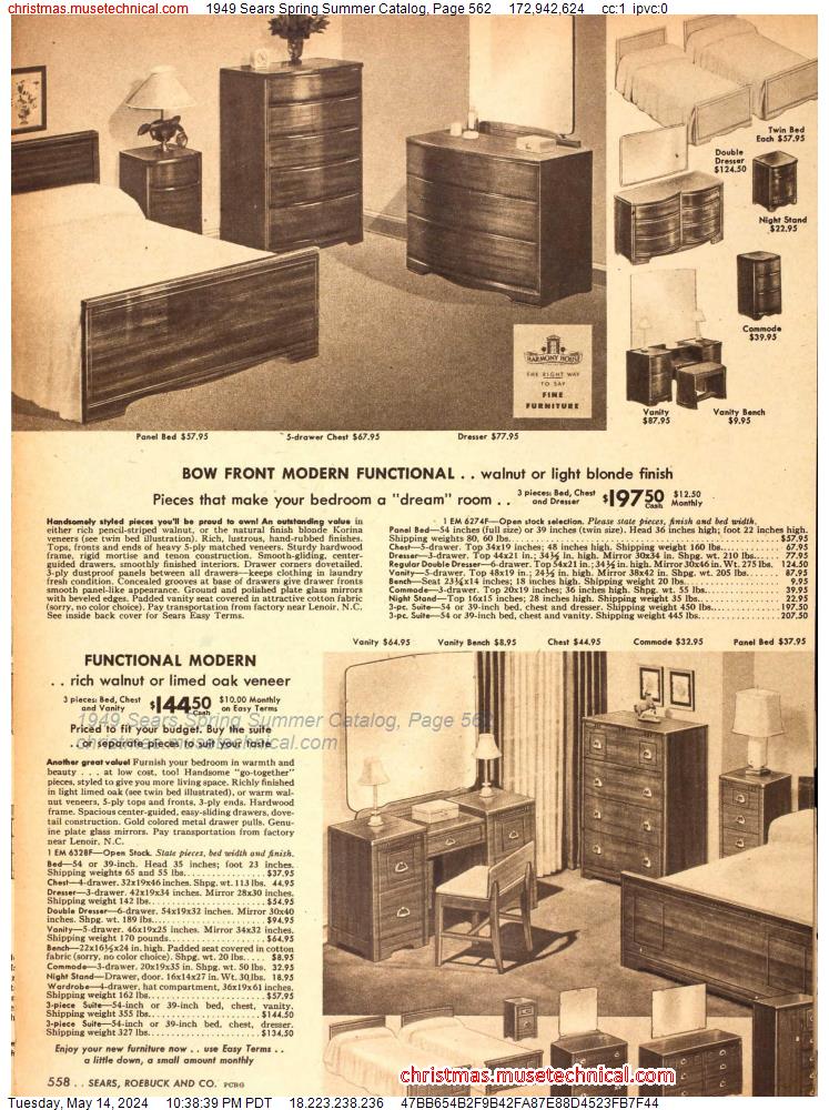 1949 Sears Spring Summer Catalog, Page 562